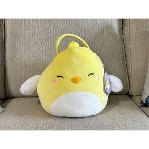 Squishmallow Ivanna the Yellow Chick Plush Easter Basket 12” Collectible NWT